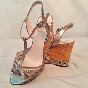 Vince Camuto Silver wedges size 7 1/2